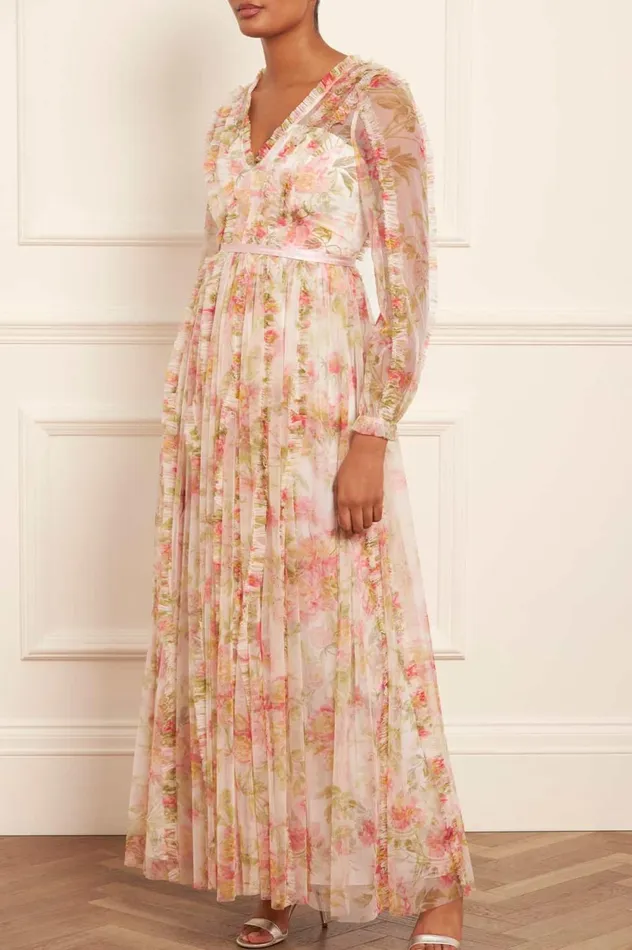 Peony Promise VNeck Gown Multi Women Needle and Thread Dresses
