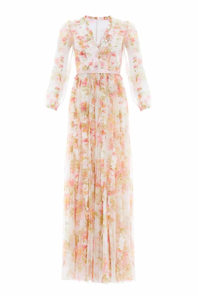 Peony Promise VNeck Gown Multi Women Needle and Thread Dresses