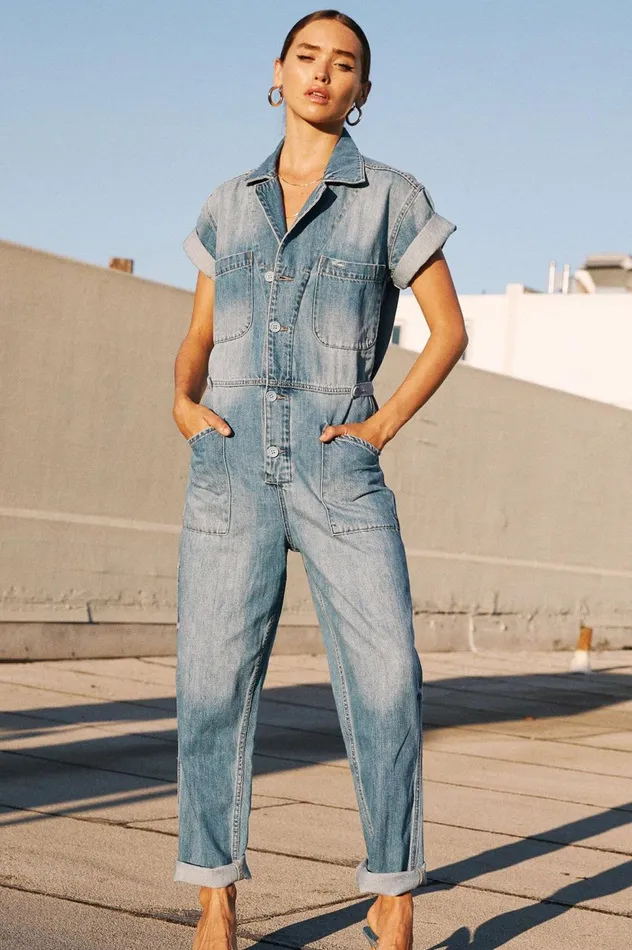 Pistola Denim Grover Short Sleeve Field Suit 8211 Disoriented Women Jumpsuits and Dresses