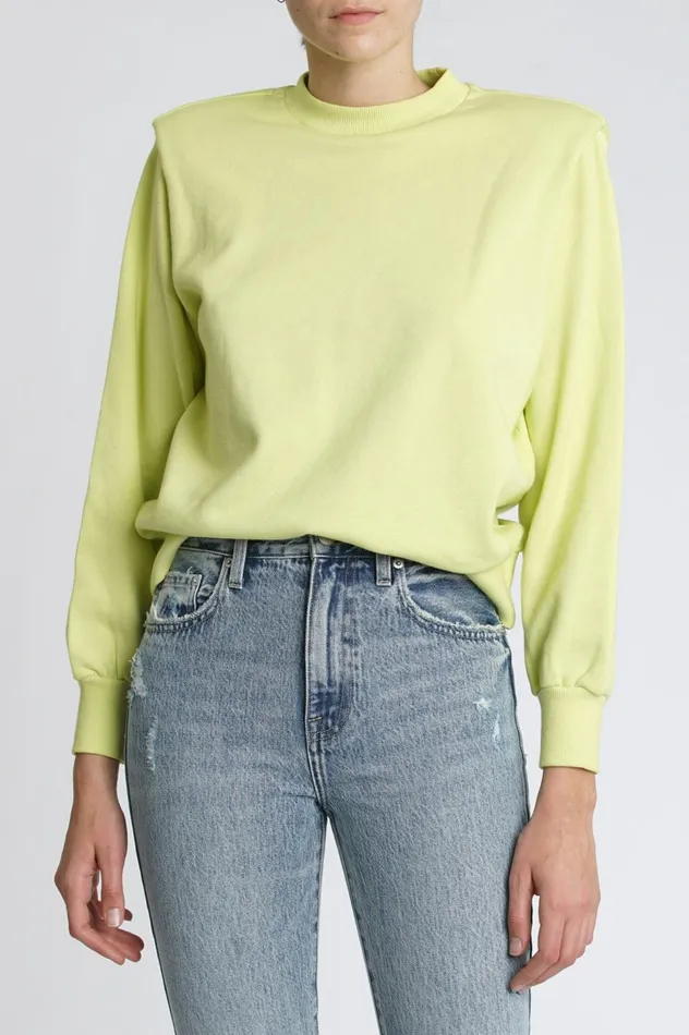 Pistola Denim Kirsten Shoulder Pad Sweatshirt 8211 Citron Women Tops