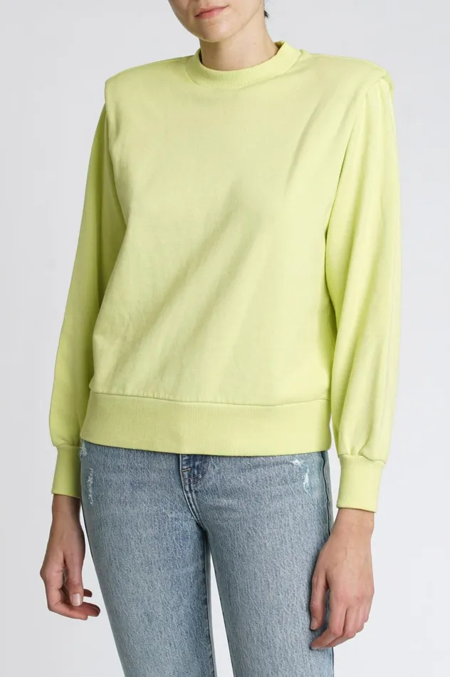Pistola Denim Kirsten Shoulder Pad Sweatshirt 8211 Citron Women Tops