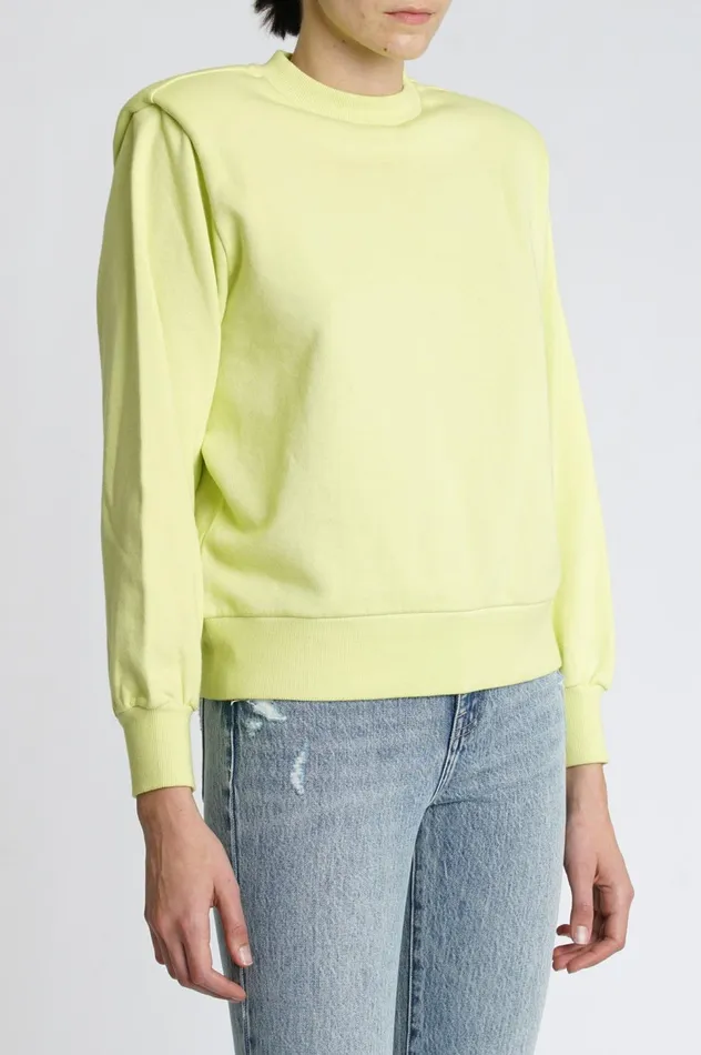 Pistola Denim Kirsten Shoulder Pad Sweatshirt 8211 Citron Women Tops