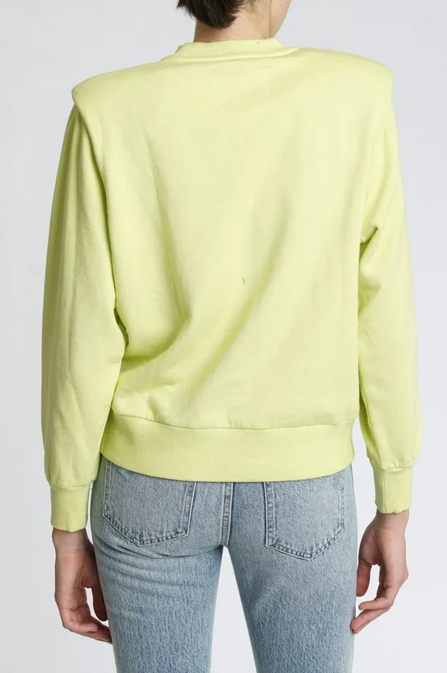 Pistola Denim Kirsten Shoulder Pad Sweatshirt 8211 Citron Women Tops