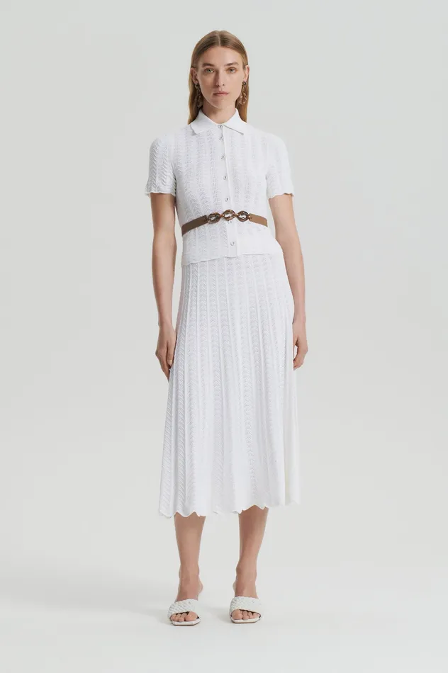 PLEAT LACE SHIRT WHITE Women Skirts Scanlan Theodore