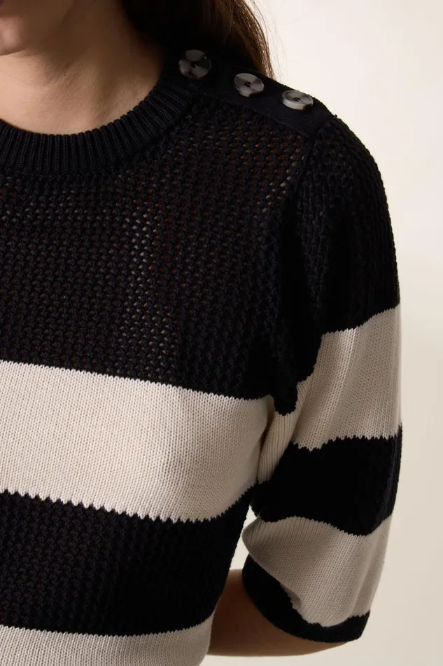 Pulls and Vests Women Leon and Harper Maan Mix Jumper Black
