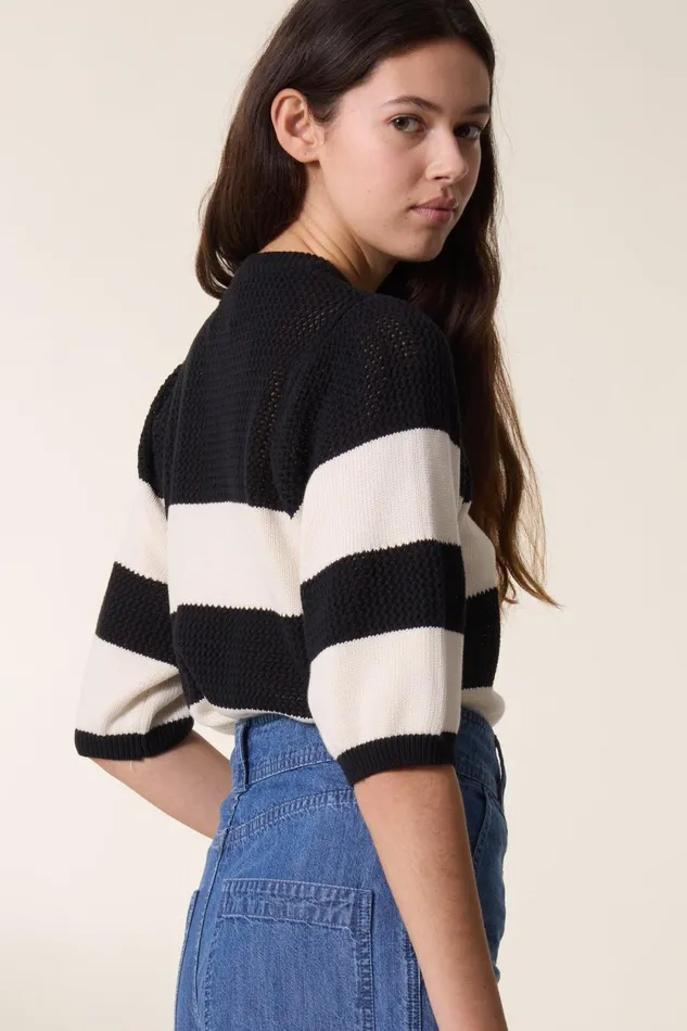 Pulls and Vests Women Leon and Harper Maan Mix Jumper Black