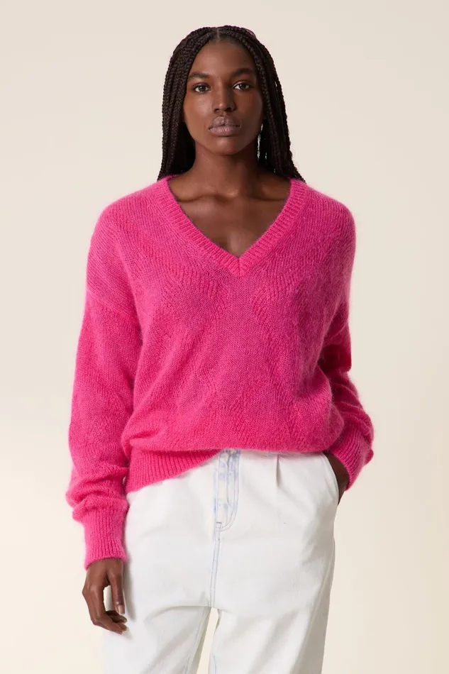Pulls and Vests Women Leon and Harper Malili Pl Jumper Pink