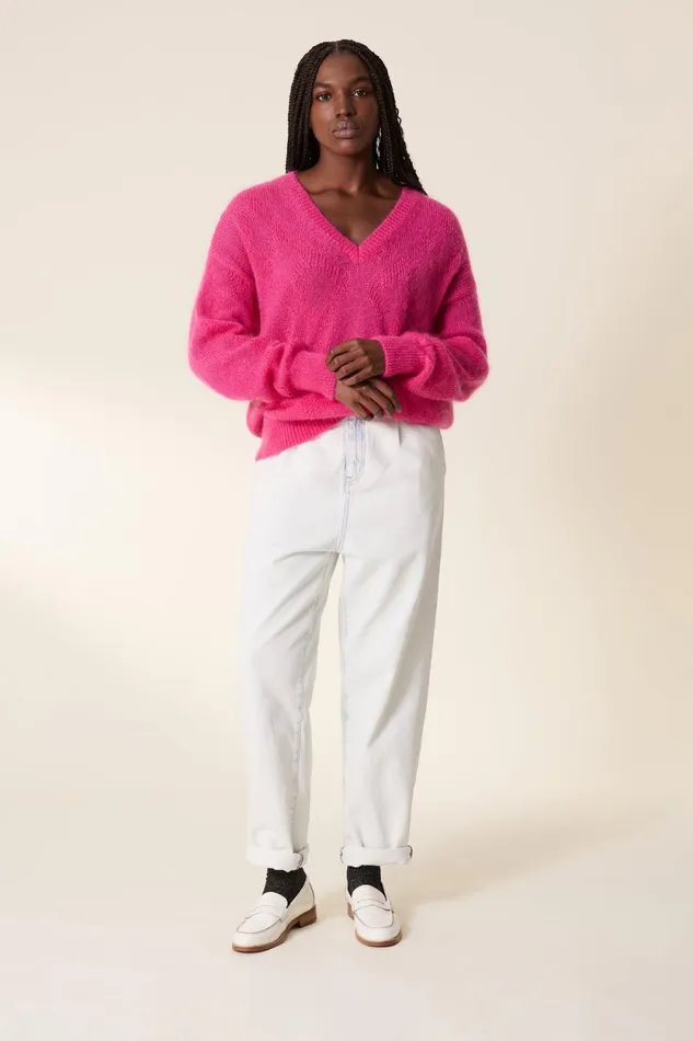 Pulls and Vests Women Leon and Harper Malili Pl Jumper Pink