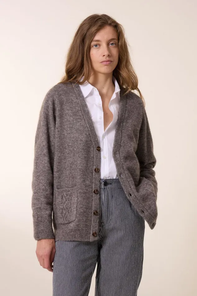 Pulls and Vests Women Leon and Harper Monaco Chn Cardigan Grey