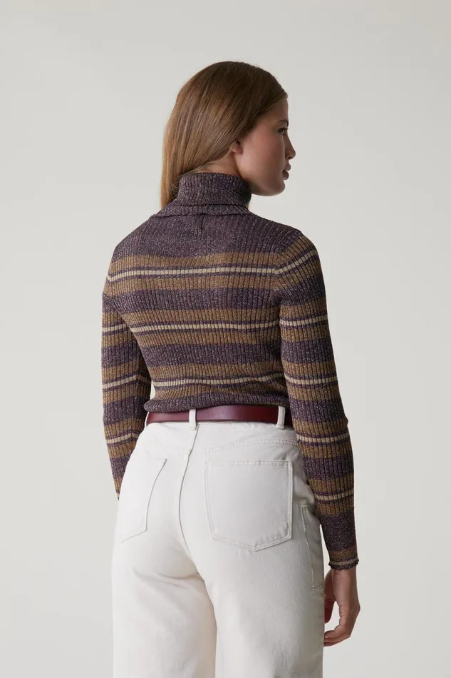 Pulls and Vests Women Leon and Harper Mular Stripe Jumper Plum
