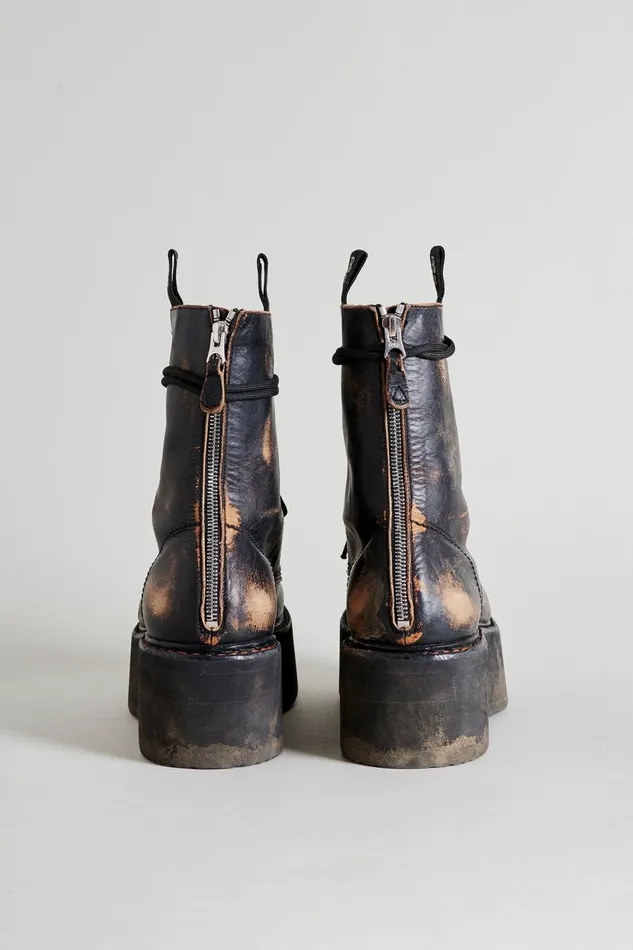 R13 Boots Women DOUBLE STACK BOOT 8211 REMOVE COMBAT BOOTS
