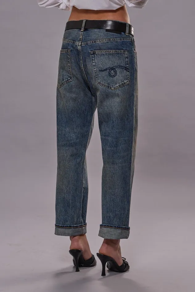 R13 Boyfriend Women BOYFRIEND JEANS 8211 BARTER INDIGO