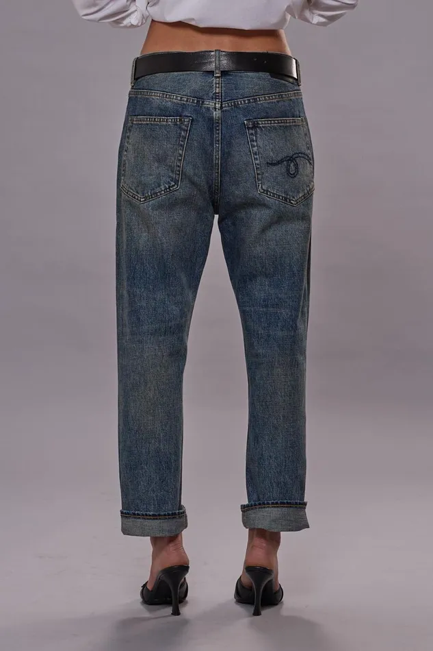 R13 Boyfriend Women BOYFRIEND JEANS 8211 BARTER INDIGO