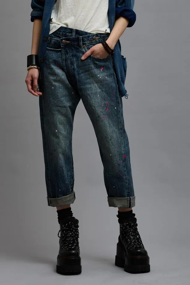 R13 Crossover Women CROSSOVER JEAN 8211 BEXLEY PAINT SPLATTER