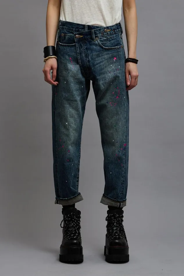 R13 Crossover Women CROSSOVER JEAN 8211 BEXLEY PAINT SPLATTER