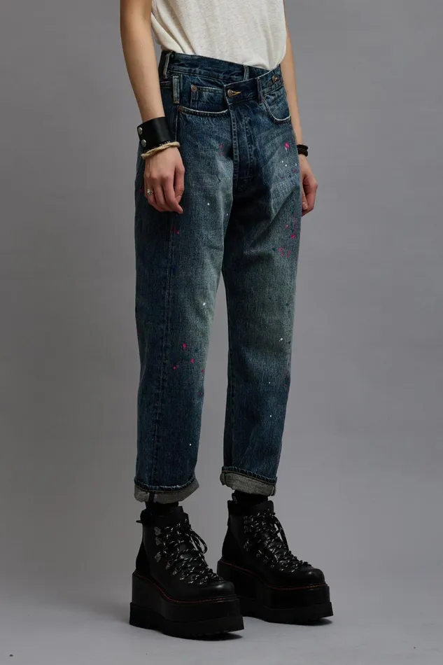R13 Crossover Women CROSSOVER JEAN 8211 BEXLEY PAINT SPLATTER