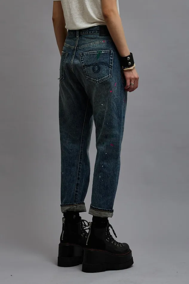 R13 Crossover Women CROSSOVER JEAN 8211 BEXLEY PAINT SPLATTER