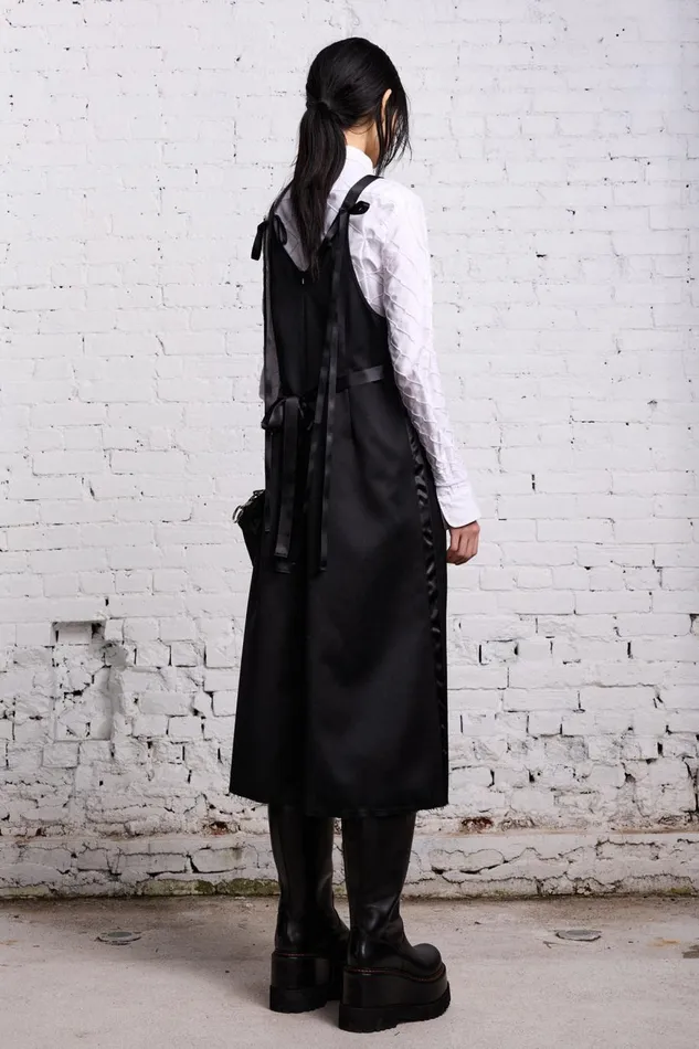 R13 Dresses and Skirts Women TAPE TIE GRUNGE SLIP 8211 BLACK AND SATIN