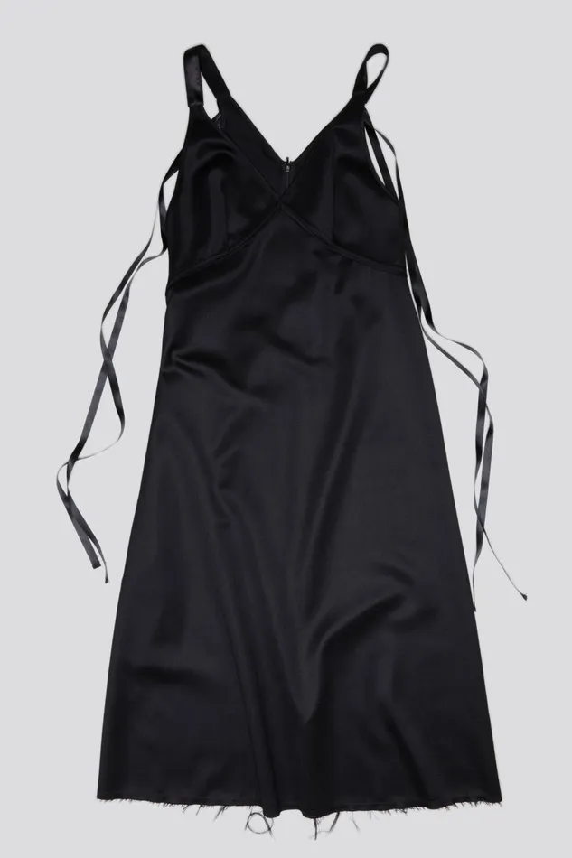 R13 Dresses and Skirts Women TAPE TIE GRUNGE SLIP 8211 BLACK AND SATIN