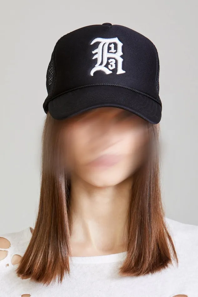 R13 Hats Women R13 TRUCKER HAT 8211 BLACK