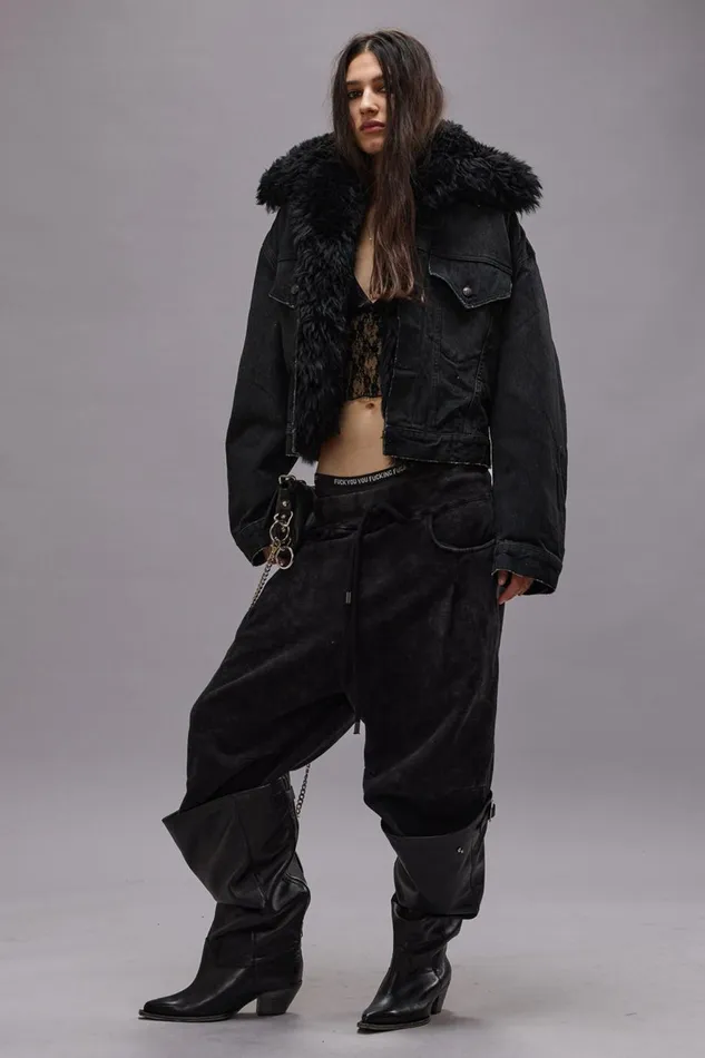 R13 Jackets and Coats Women 2 IN 1 ELI BOXY TRUCKER JACKET 8211 BOLT BLACK