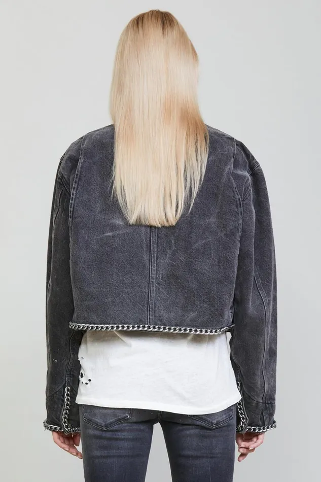 R13 Jackets and Coats Women CHAIN EMBELLISHED CROPPED JACKET