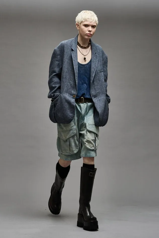 R13 Jackets and Coats Women OVERSIZED BELLOW POCKET BLAZER 8211 LIGHT INDIGO