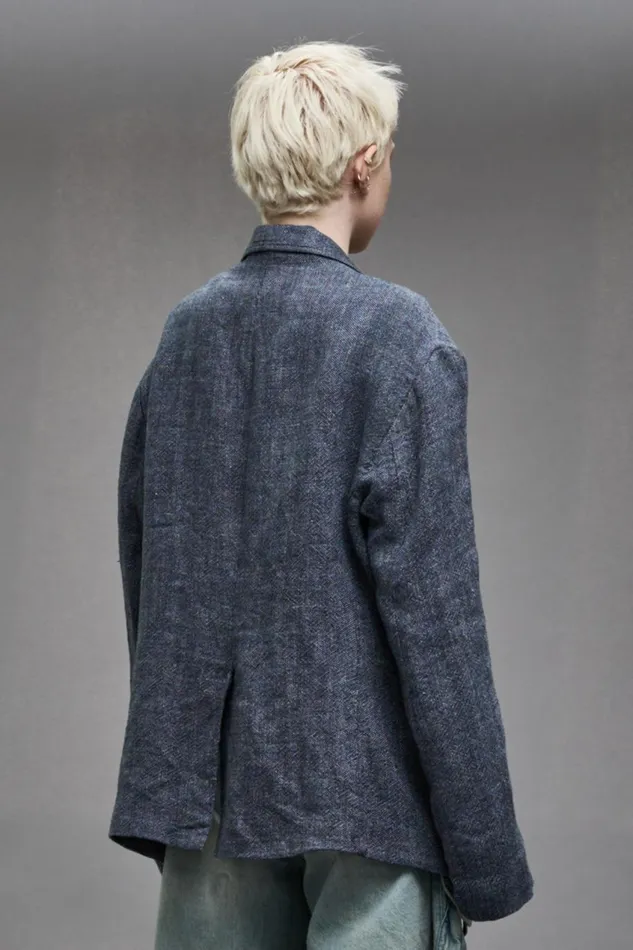 R13 Jackets and Coats Women OVERSIZED BELLOW POCKET BLAZER 8211 LIGHT INDIGO