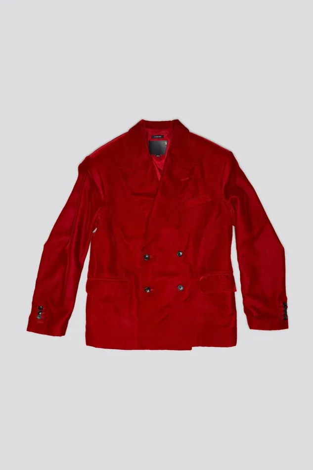 R13 Jackets and Coats Women OVERSIZED RAGGED BLAZER 8211 RED VELVET