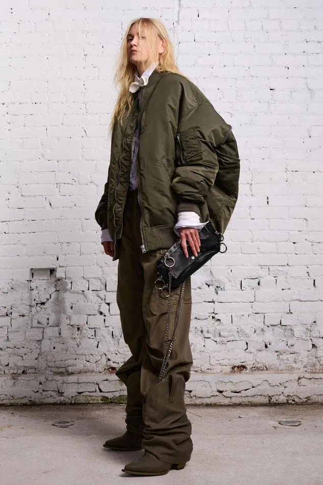 R13 Jackets and Coats Women ZIP OUT DOWN BOMBER 8211 OLIVE
