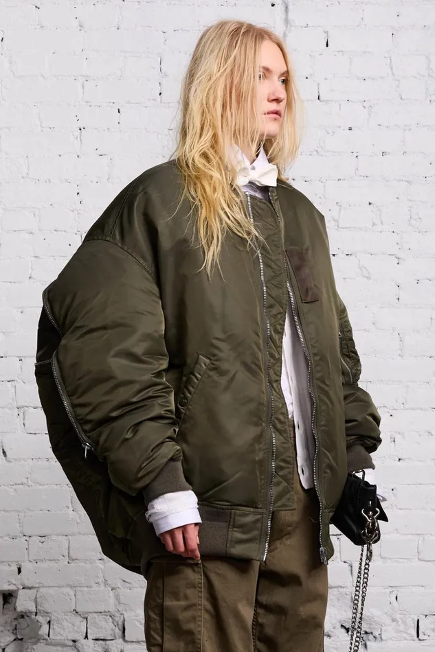 R13 Jackets and Coats Women ZIP OUT DOWN BOMBER 8211 OLIVE