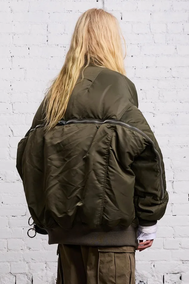 R13 Jackets and Coats Women ZIP OUT DOWN BOMBER 8211 OLIVE