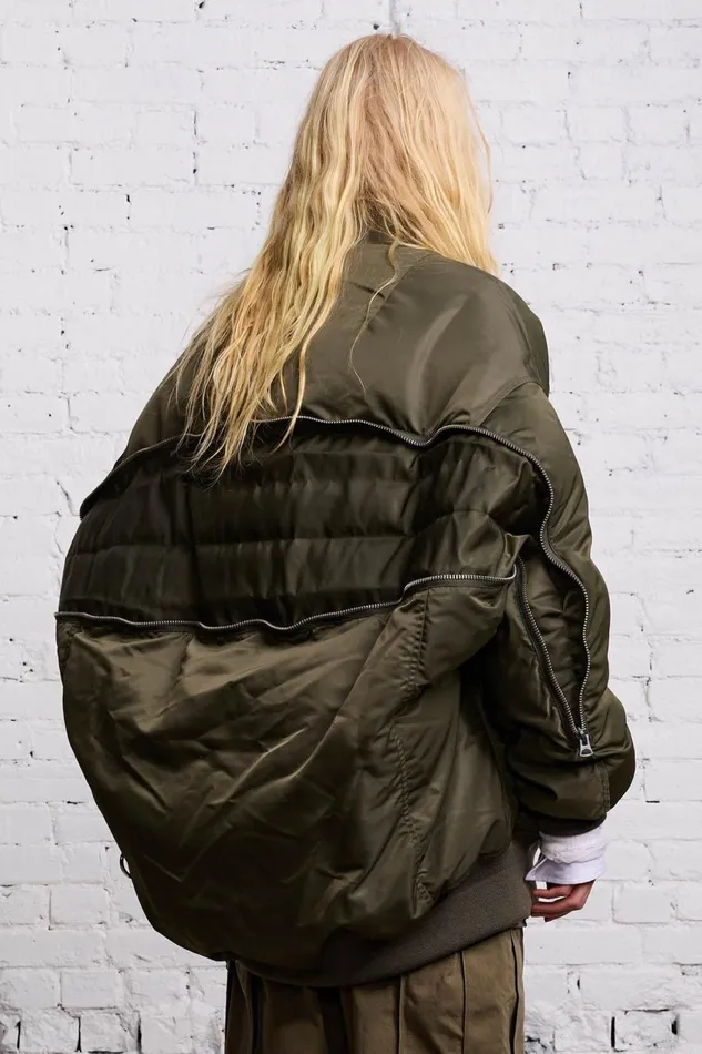 R13 Jackets and Coats Women ZIP OUT DOWN BOMBER 8211 OLIVE