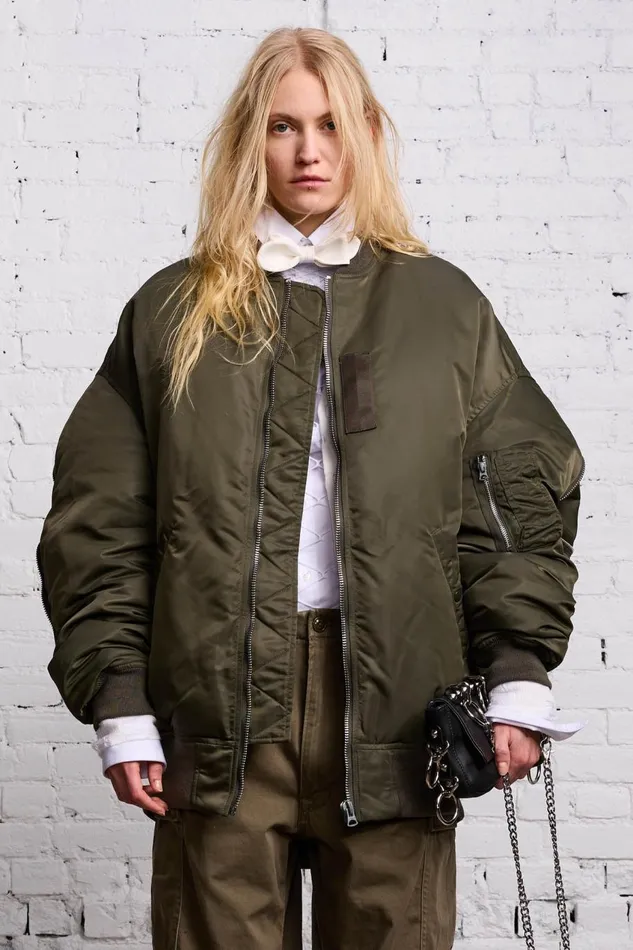 R13 Jackets and Coats Women ZIP OUT DOWN BOMBER 8211 OLIVE