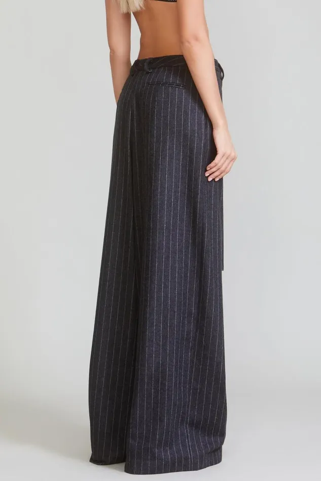 R13 Pants and Shorts Women KILTED TROUSER 8211 GREY PINSTRIPE