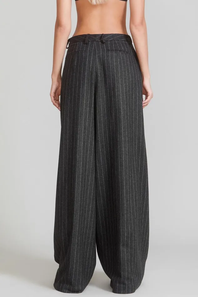 R13 Pants and Shorts Women KILTED TROUSER 8211 GREY PINSTRIPE