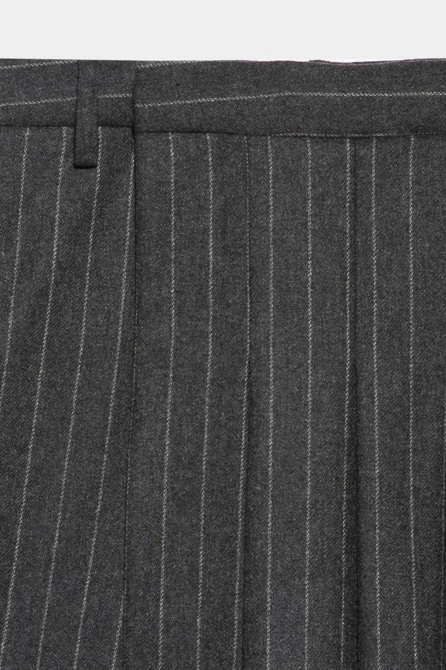 R13 Pants and Shorts Women KILTED TROUSER 8211 GREY PINSTRIPE