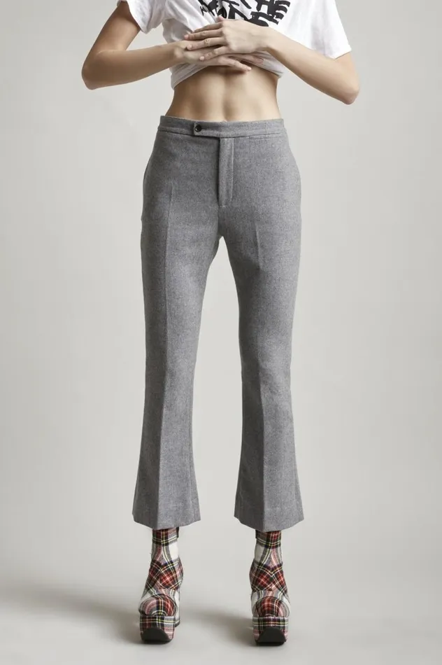 R13 Pants and Shorts Women SKINNY KICK FLARE 8211 LIGHT GREY