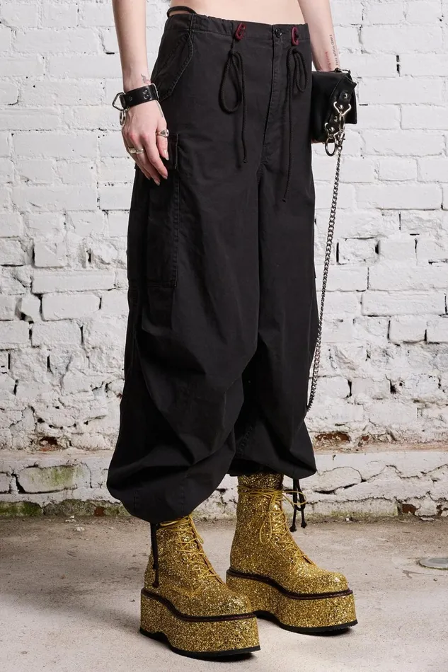 R13 Sale Women BALLOON ARMY PANT 8211 BLACK