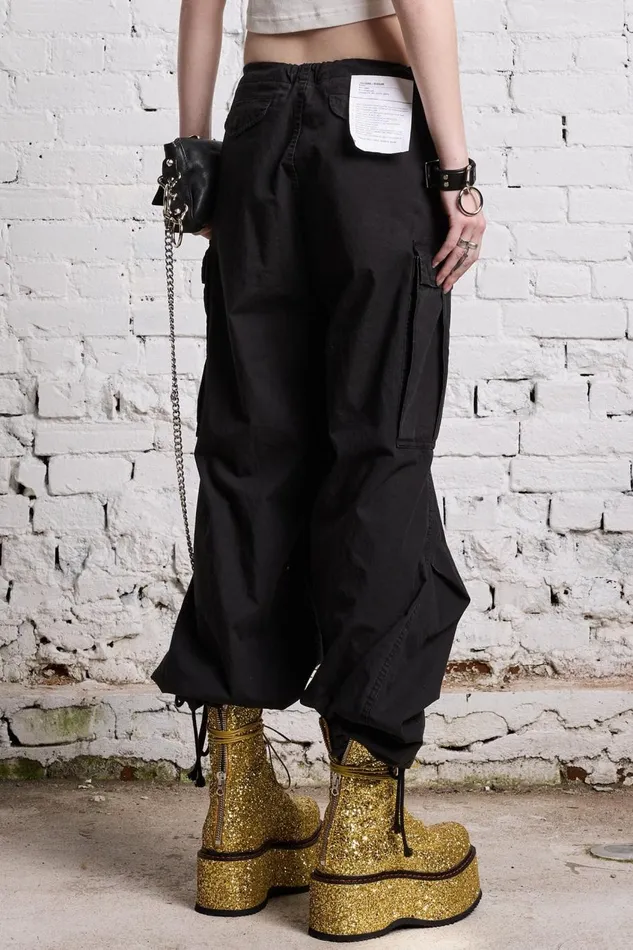 R13 Sale Women BALLOON ARMY PANT 8211 BLACK