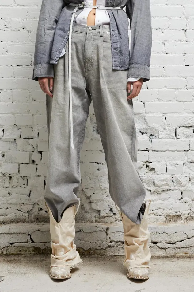 R13 Sale Women DAMON PLEATED WIDE LEG 8211 WADE GREY