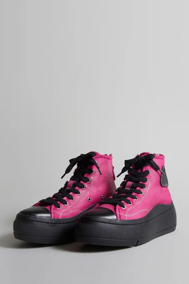 R13 Sale Women KURT HIGH TOP 8211 HOT PINK CANVAS