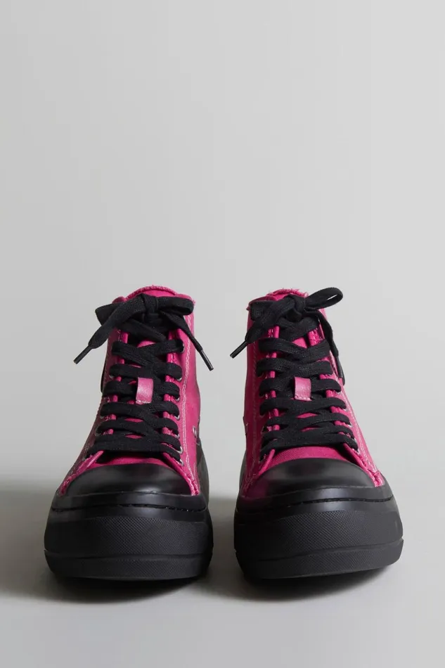 R13 Sale Women KURT HIGH TOP 8211 HOT PINK CANVAS