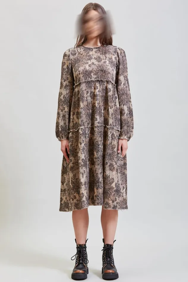 R13 Sale Women LONG SLEEVE SHREDDED RELAXED MIDI 8211 GREY LACE IMITATION R13 Sale Women LONG SLEEVE SHREDDED RELAXED MIDI 8211 GREY LACE IMITATION