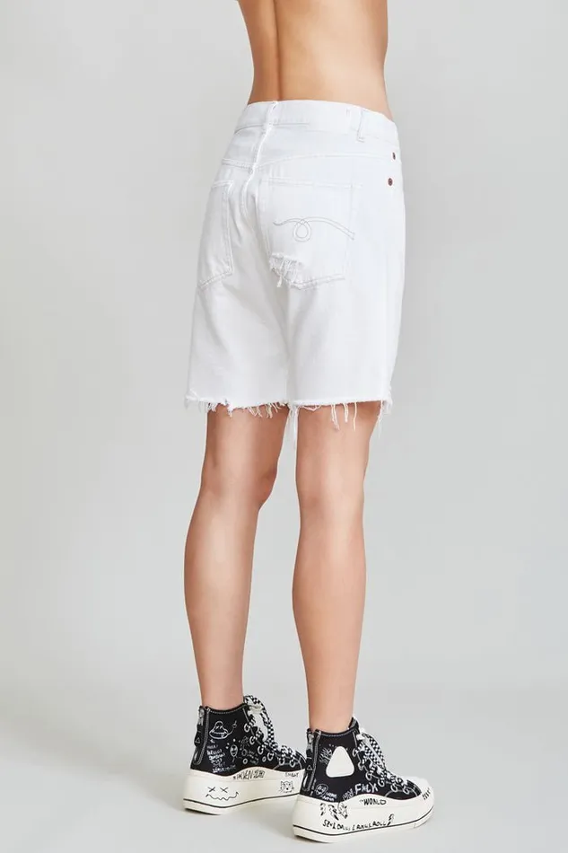 R13 Sale Women Marky Drop Short 8211 Nico White Denim