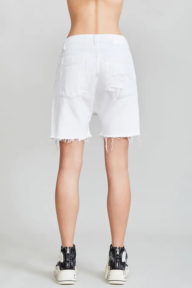 R13 Sale Women Marky Drop Short 8211 Nico White Denim