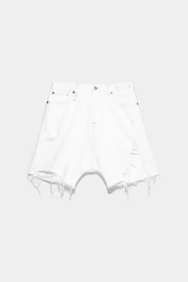 R13 Sale Women Marky Drop Short 8211 Nico White Denim