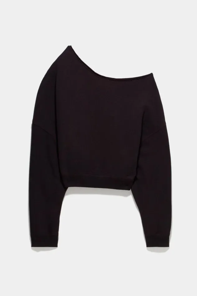 R13 Sale Women OFF SHOULDER PATTI SWEATSHIRT 8211 BLACK