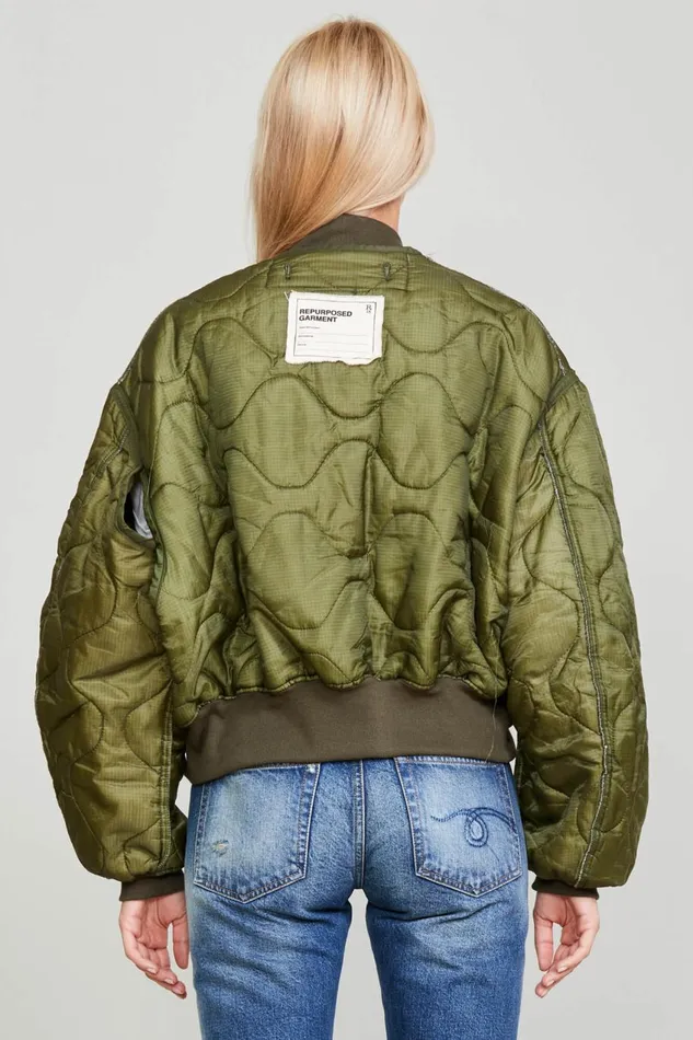 R13 Sale Women REFURBISHED QUILT BOMBER 8211 M65 SURPLUS