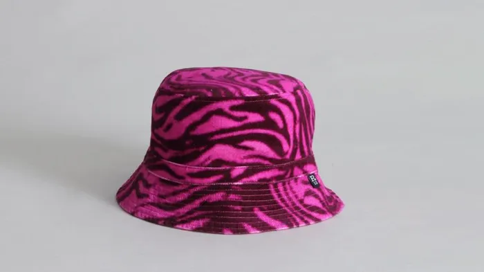 R13 Sale Women Reversible Bucket Hat 8211 Magenta Tiger With Leopard